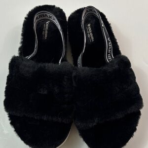 Koolaburra Kids Black Plush Slippers
